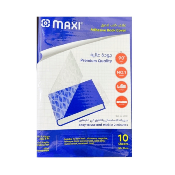 Maxi Premium Quality Transparent Adhesive Book Cover 10 Sheets - 10171