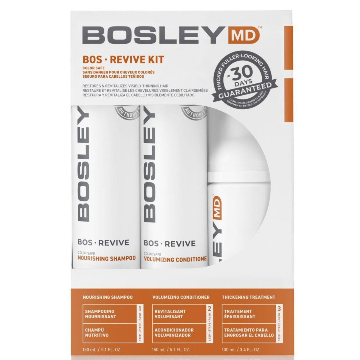 Bosely Revive Kit Shampoo Conditioner Treatment For Thinning Hair Color Safe