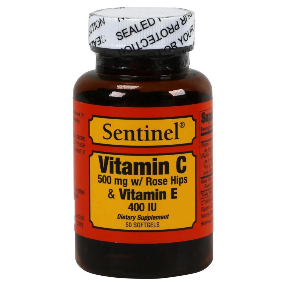 Sentinel Vit C 500mg With Rose Hips Vit E 400 iu Softgel