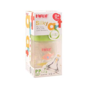 Farlin Silky Art Plastic Feeding Bottle 0+ Months With Wide Neck Silicone Nipple 150ml Code:ab-42015(B)