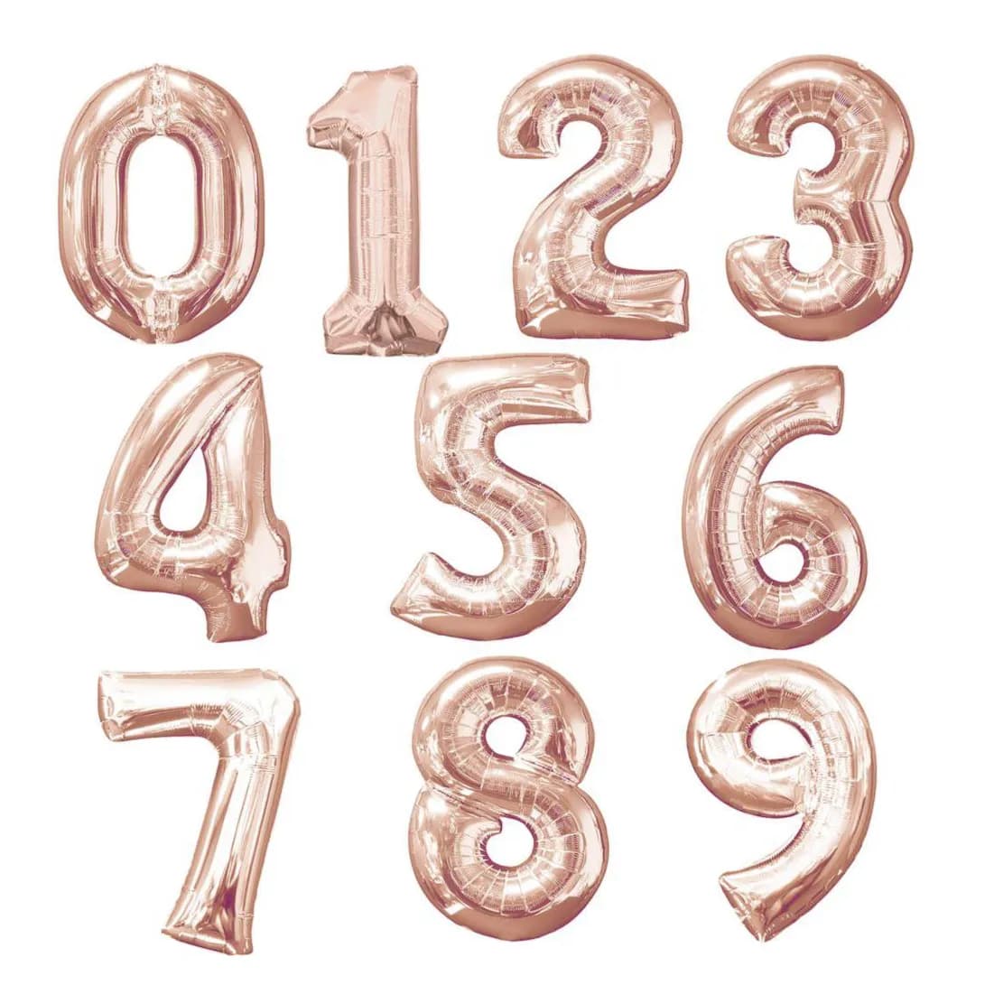 Rose Gold Helium Number Balloon Italy