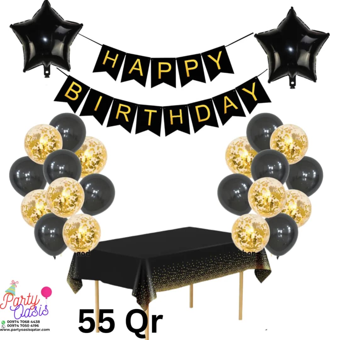 Black Gold Birthday Party Decoration