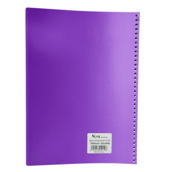 Blog University 10x10 Square Maths Notebook A4 Size 100 Sheets Purple Colour - 3402