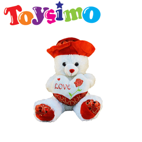 40cm Soft Bear With Red Hat (Buy 1 Get 1 Free)