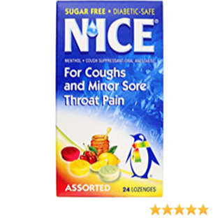 Nice Sugar-Free For Coughs And Minor Sore Throat Pain 24 Lozenges