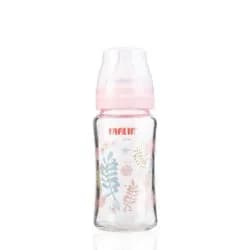 Farlin Baby Α-33 Glass Feeding Bottle Silky Nipple With Wide Neck 3+ Months 240ml Code: Ab-32006(B)