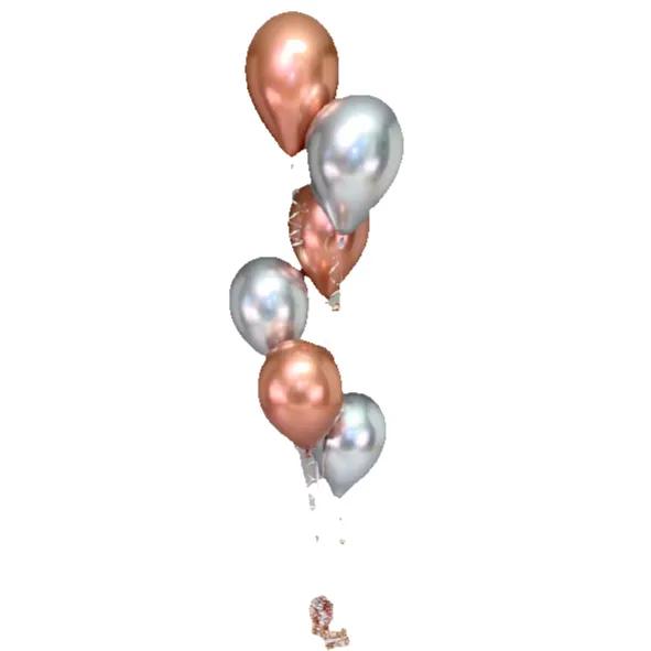 Silver Rosegold Helium Filled Balloons - 10 Pieces