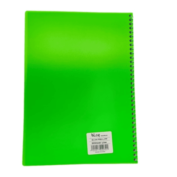 Blog University Ruled Notebook A4 Size 80 Sheets Light Green Colour - 1165