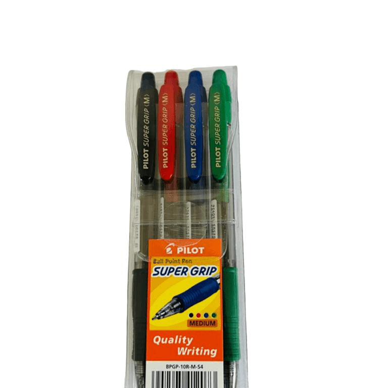 Pilot Super Grip Ball Point Pen- Multicolor Pack Of 4 (Pnpt18)