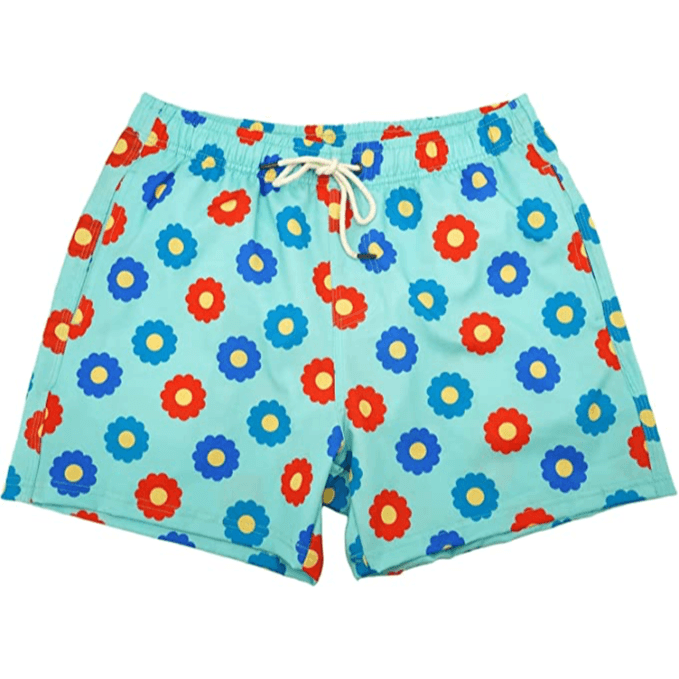 Two Left Feet Blue Daisy Flowers Beach Short