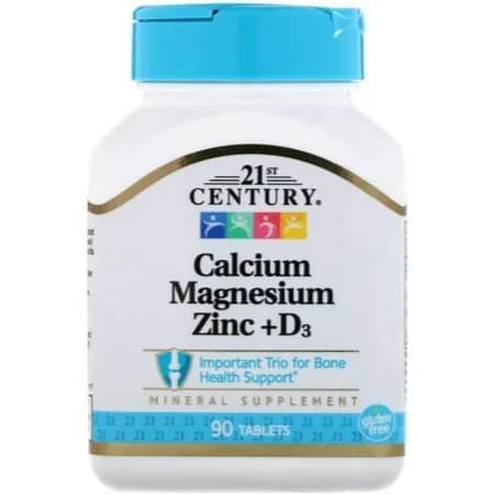 21st Century Calcium, Magnesium, Zinc D3 Tablets 90's