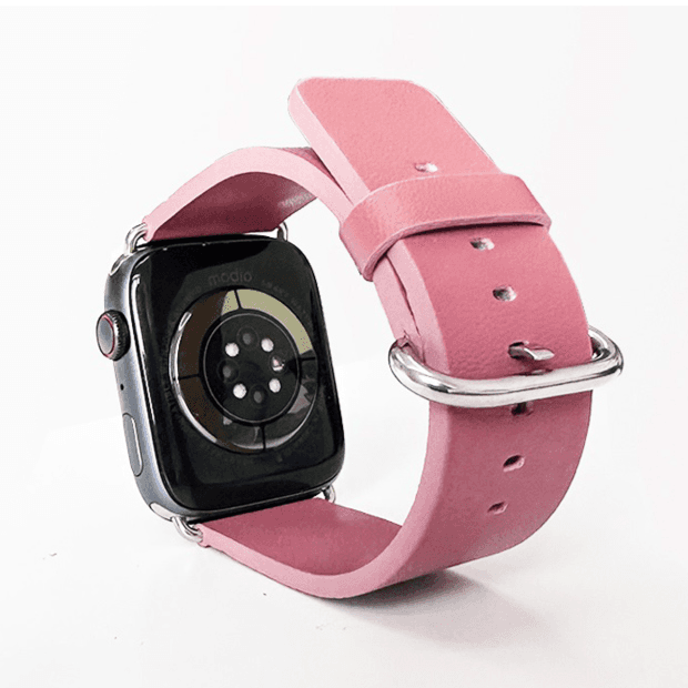 Coteci Pink Leather Fashion Watch Band For Apple Watch 42/44/45mm