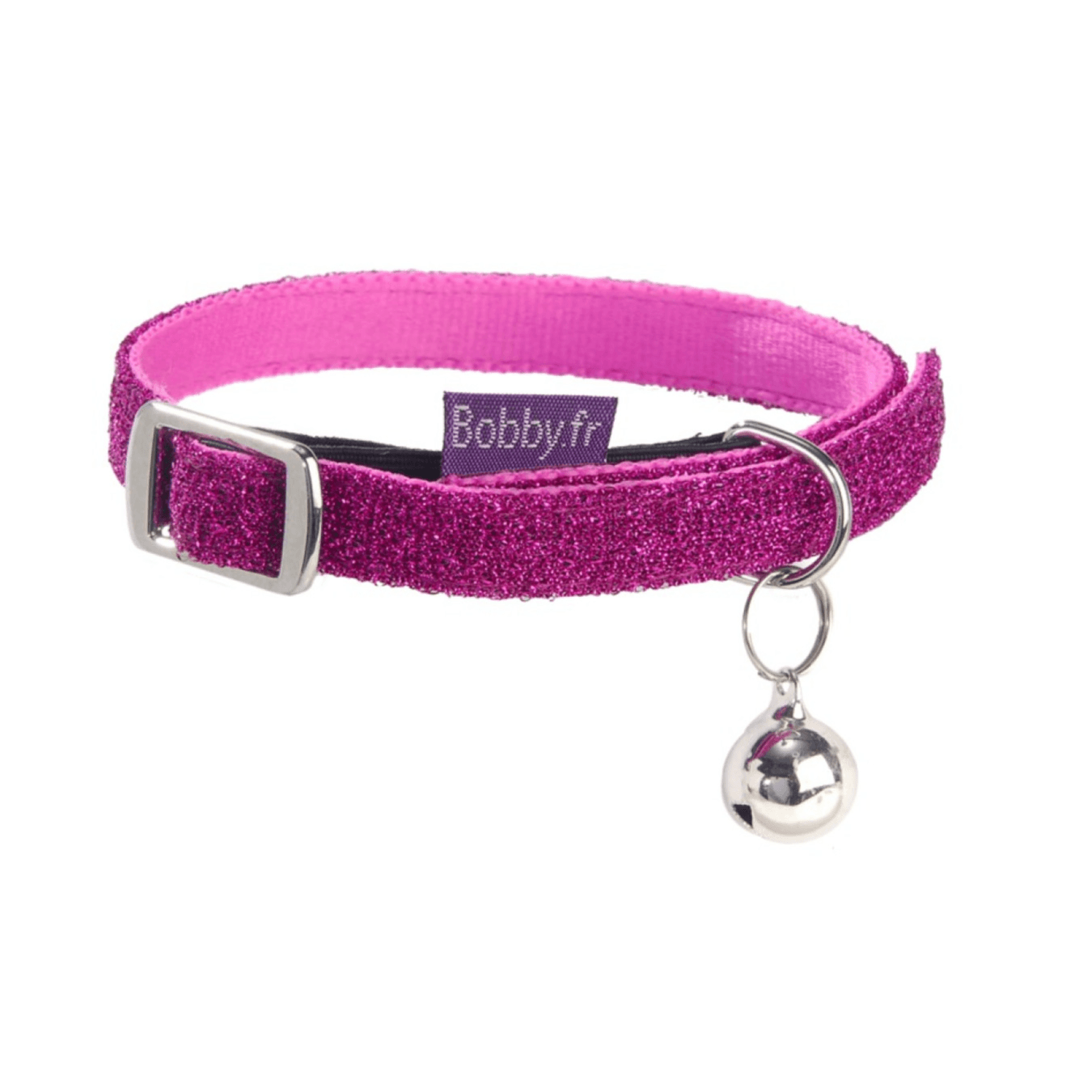 Disco Cat Collar With Bell - Glossy Pink