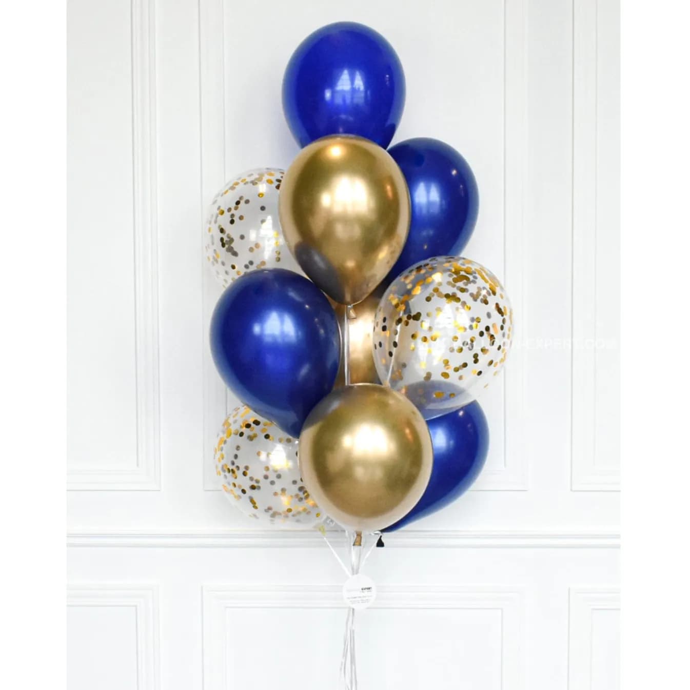 Blue Gold Helium Balloons - 10 Pieces Helium Filled