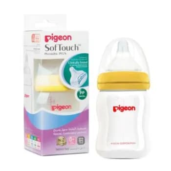 Pigeon Soft Touch Plastic Nursing Bottle Ss 0+months Round Hole Nipple 160ml Code: PA00873