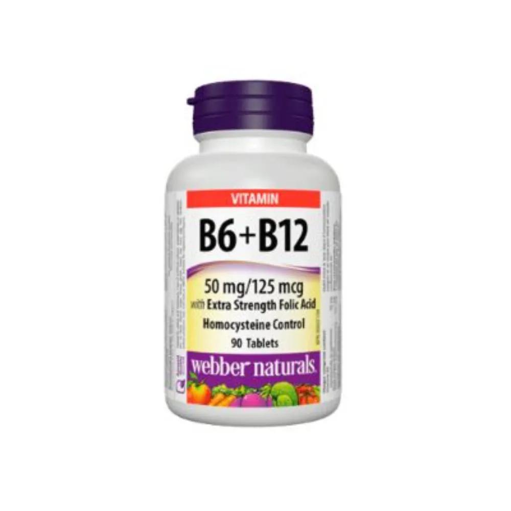 Webber Naturals Vitamin B6 B12 With Folic Acid 50mg / 125mcg Cap