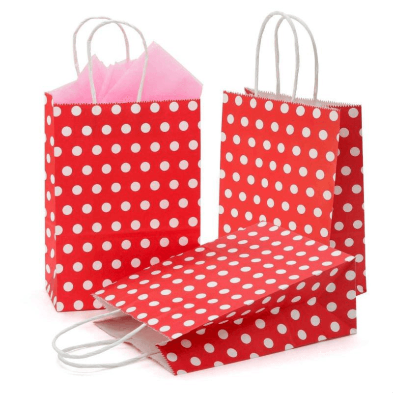 12 Mini Red Polka Dots