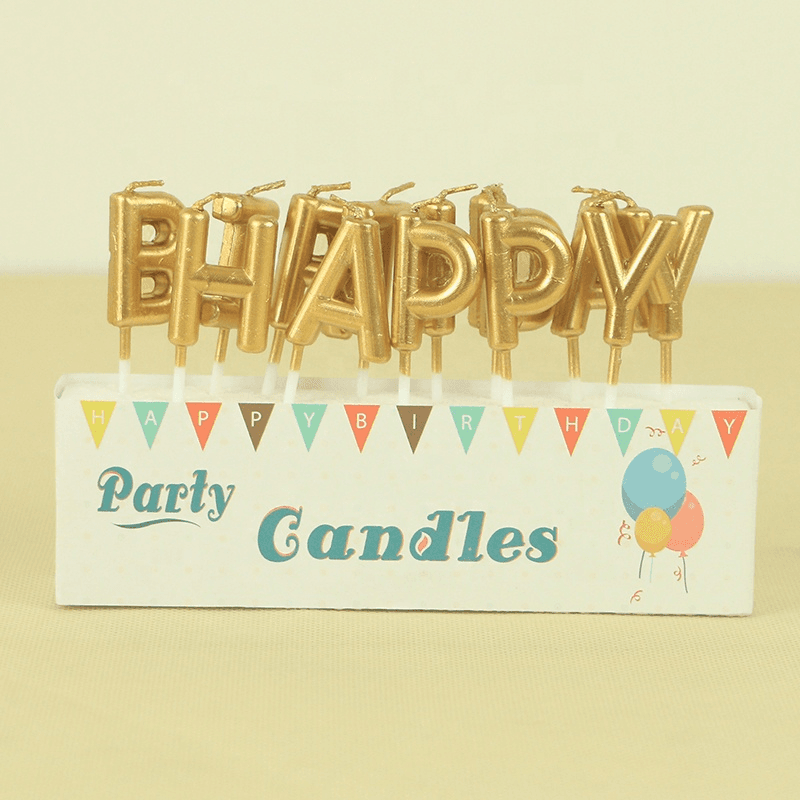 Golden Happy Birthday Letters