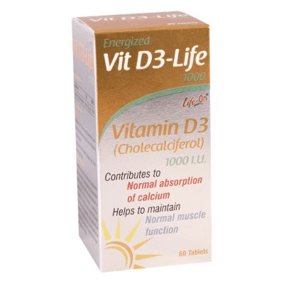 Life-on Vitamin D3- Life 1000 iu 60 Tablets