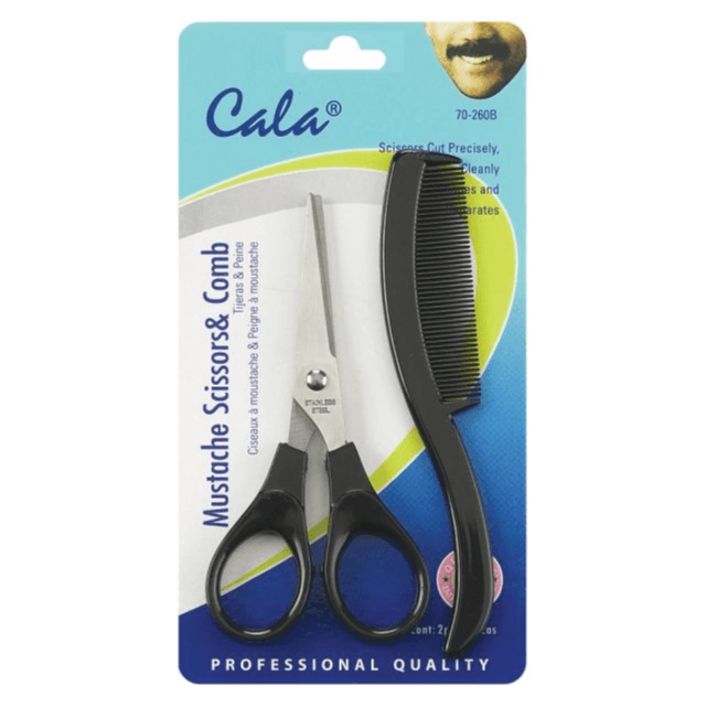 Cala Mustache Scissors & Comb Code-70-260b