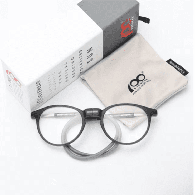 Eyewear Mag Round Magnetic Black + Gray +1.0