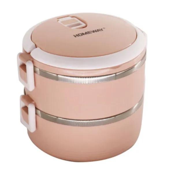 Homeway Double Layer S/S Lunch Box 1200ml Hw3448