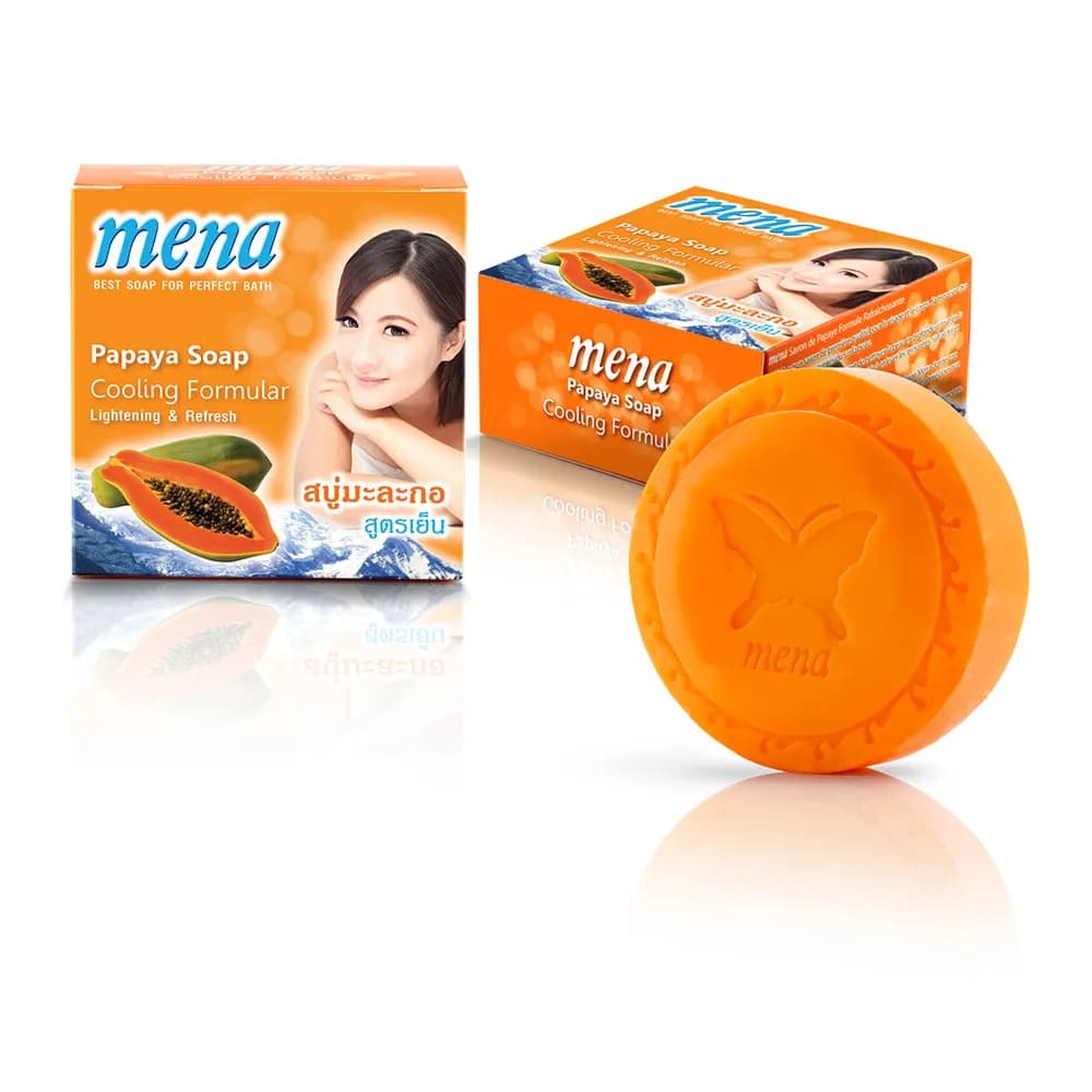 Mena Best Soap For Perfect Bath Papaya Soap Cooling Formula Lighting & Refresh 150Gm