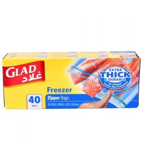 Glad Freezer 40 Bags Zipper Bags Small 16.8cm x 18cm