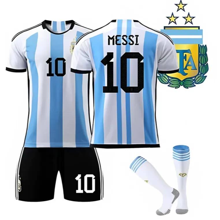 Argentina Messi 3 Stars Jersey Adults