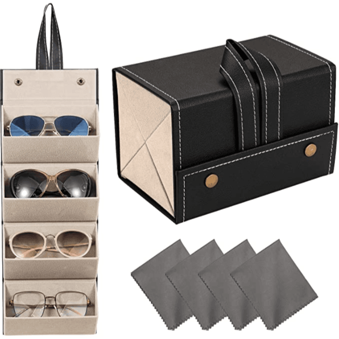 Sunglasses Organizer Box 4 Slot Travel