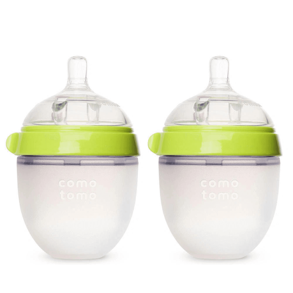 Comotomo Baby Bottle 5 oz (150 ml) - Green - Pack of Two Bottles