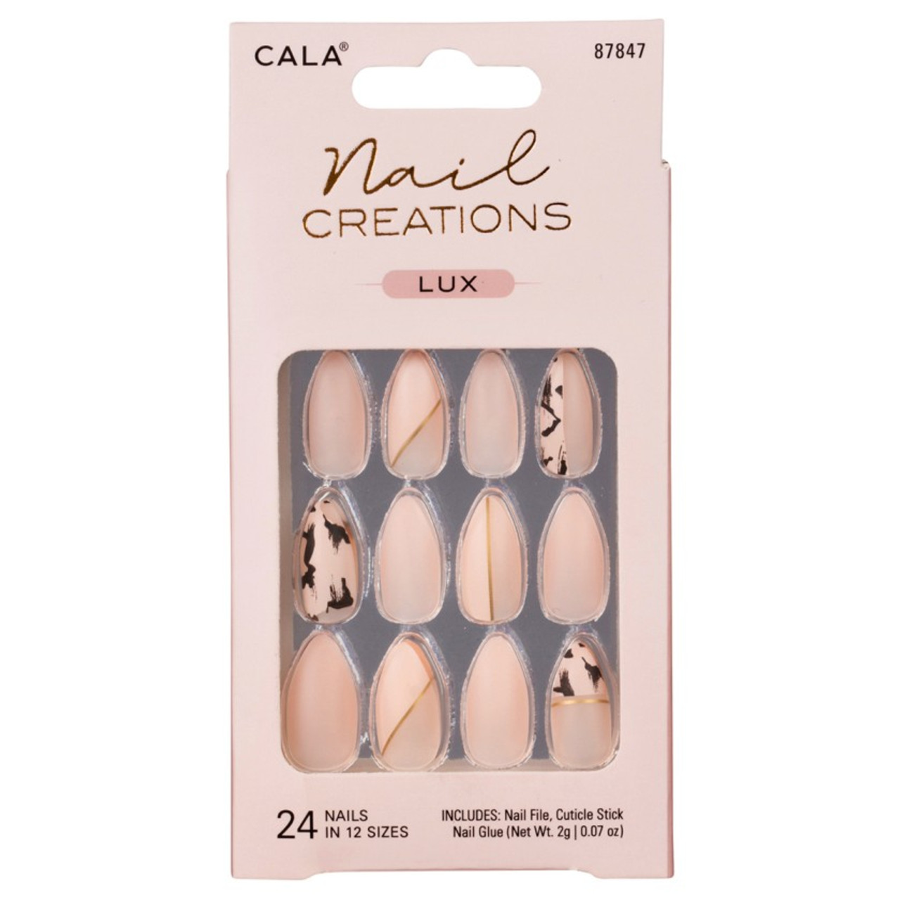 Cala Nail Creations Lux Code:87847 24 Nails In 12 Sizes