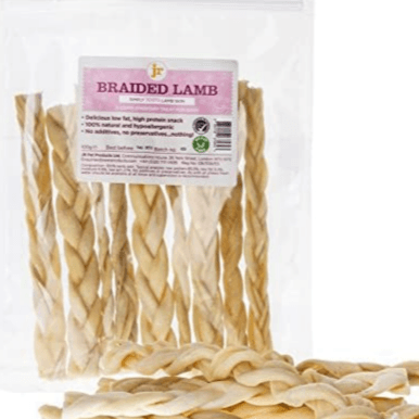 Jr Braided Lamb Skin For Dog Treats 100gm