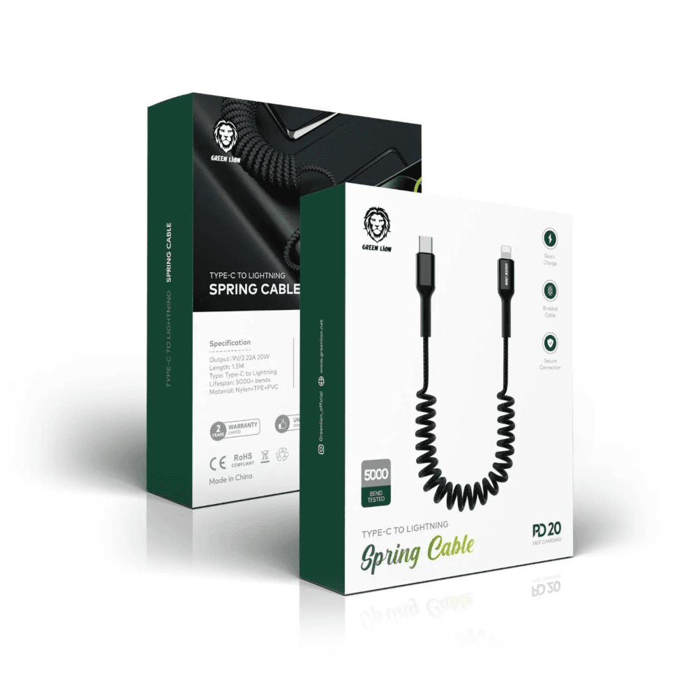 Green Lion Spring Cable Type-c To Lightning – Black