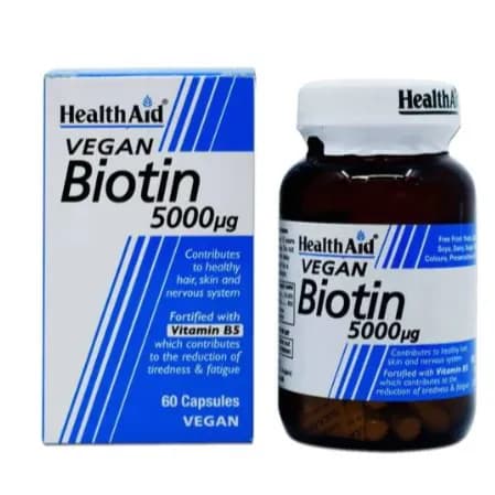 Health Aid Vegan Biotin 5000mcg Caps 60's