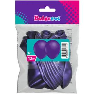 12" Metallic Violet Balloon 12 Pieces Per Pack