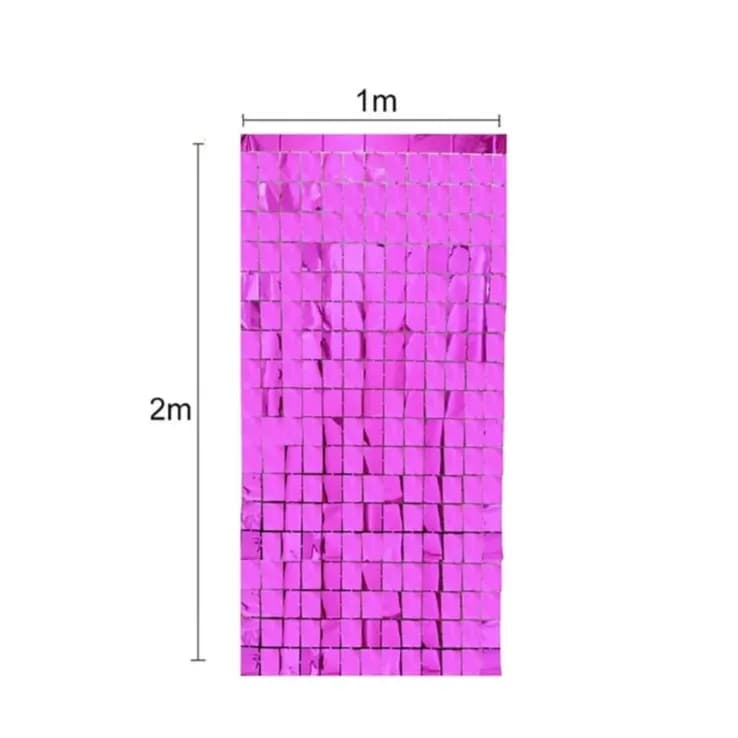 Foil Curtain Square Fuchsia