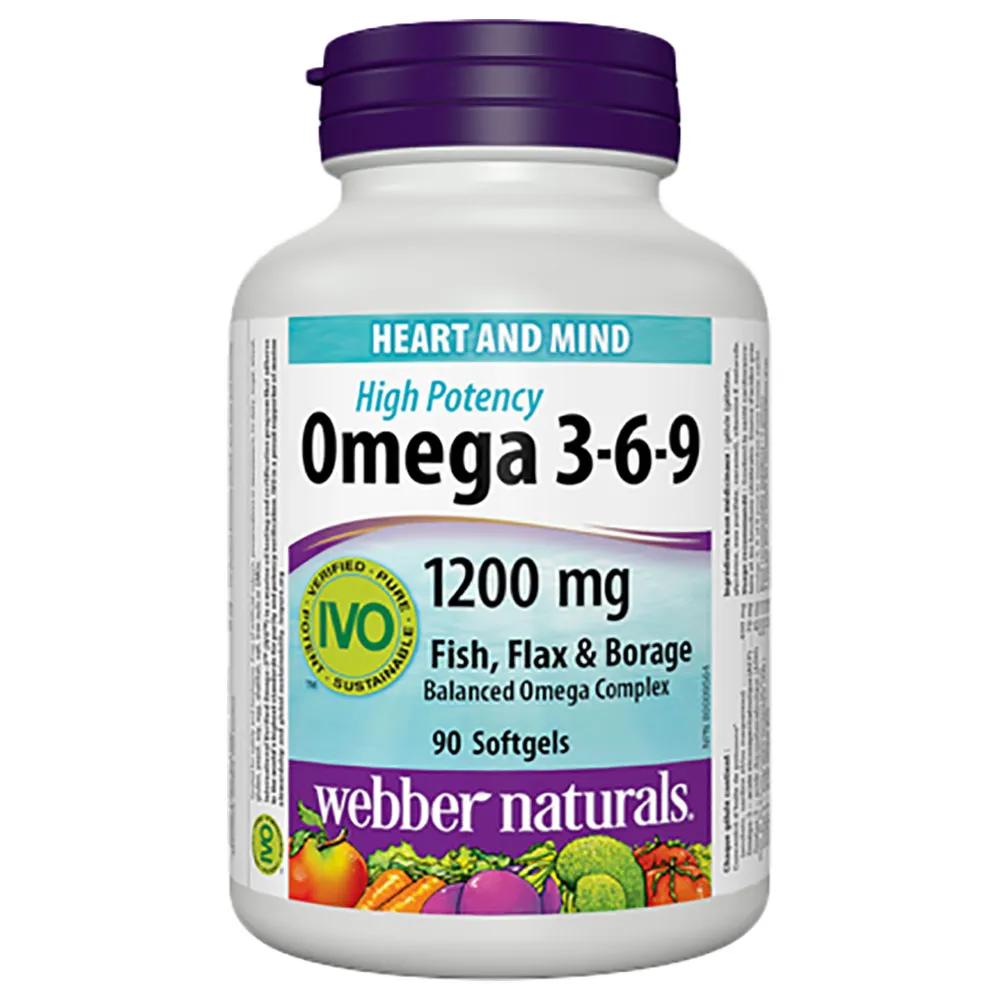 Webber Naturals Omega 3-6-9 1200mg 90 Softgels