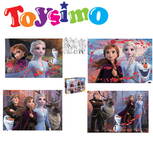 4 x 48 Pieces 2 In 1 Disney Frozen Puzzle