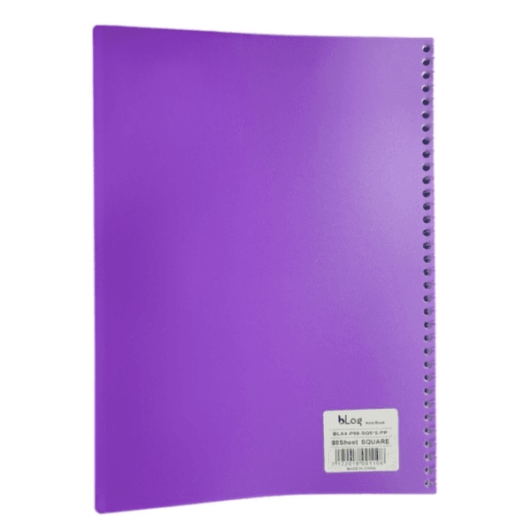 Blog University 5x5 Square Maths Notebook, A4 Size, 80 Sheet Purple Colour - 1166