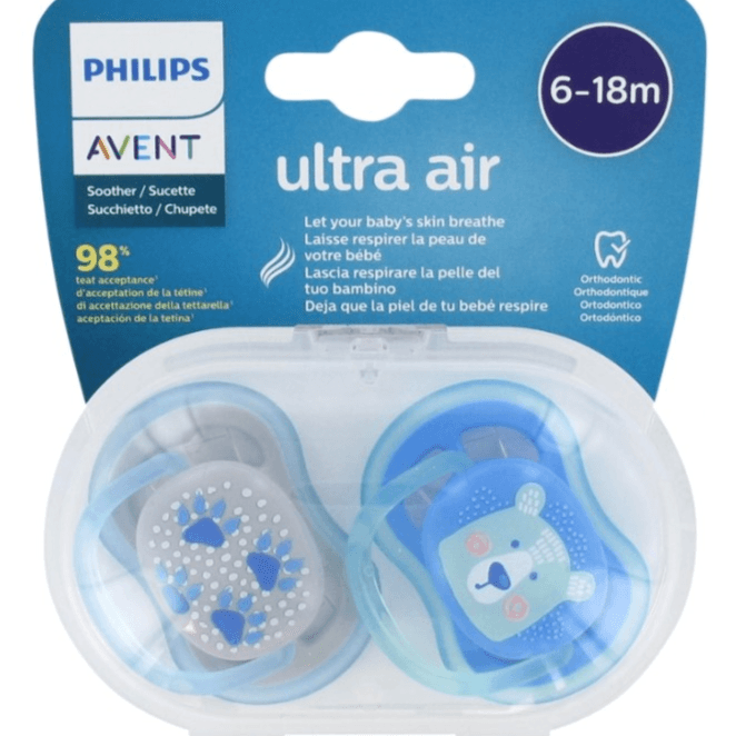 Philips Avent Soother Ultra Air 6-18 Months Blue Bear 085.03