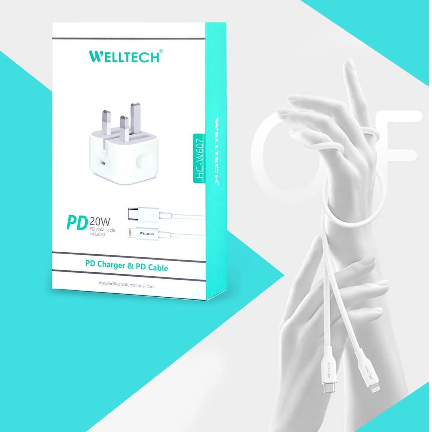 Welltech W607 Pd Charger & Pd Cable 20w