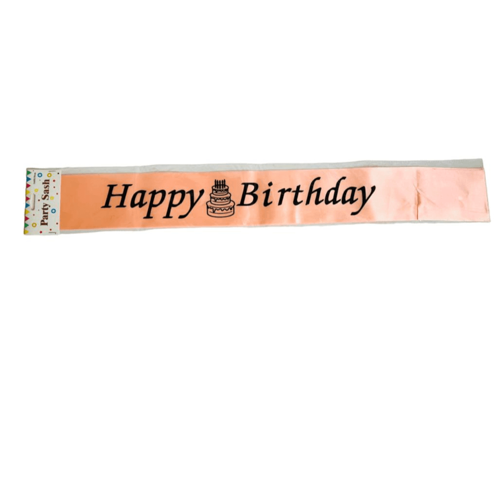 Happy Birthday Sash - Orange Colour-(Pics03_Oe)