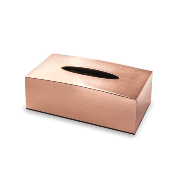 Acrylic Tissue Box Metal Finish Rose Gold 02-981