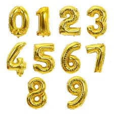 40``Foil Balloon Numbers With Helium (Gold)