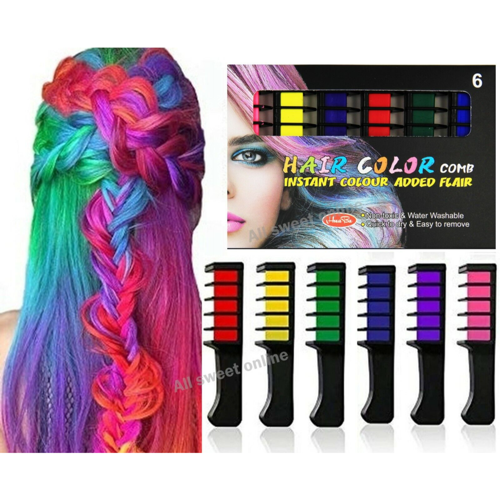 Hair Colour Comb 6 Pieces Dye