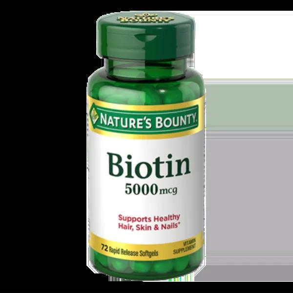 Natures Bounty Biotin 5000mcg 72 Softgels