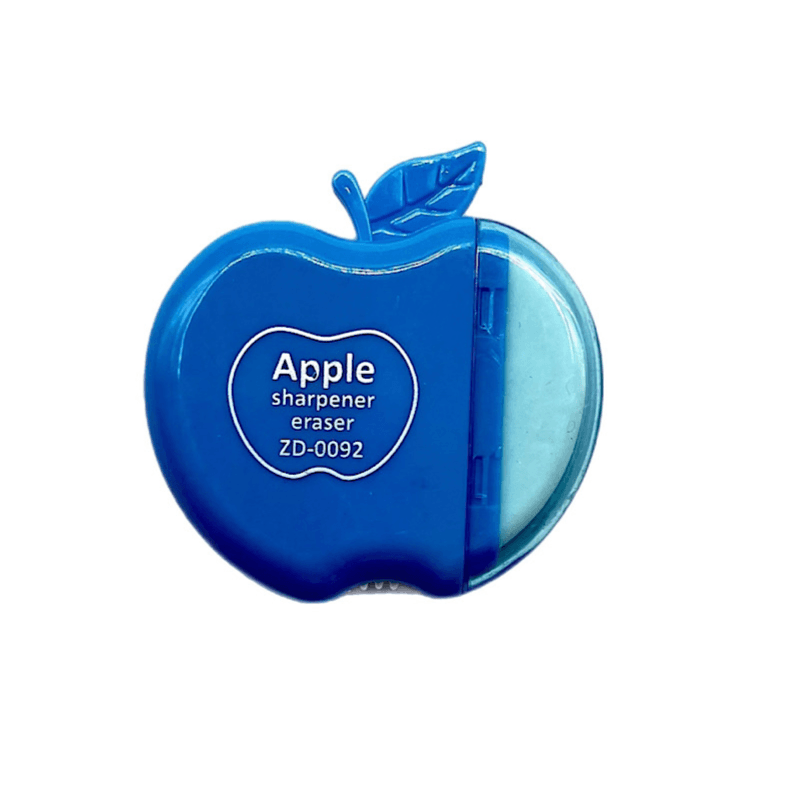 Apple Shape Sharpener And Eraser Blue Colour - 8781