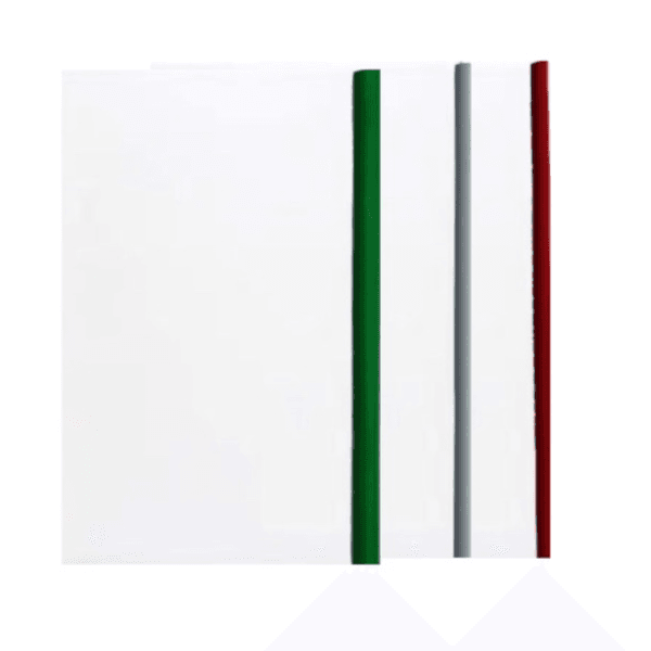 3 Pieces Of Plastic Transparent Sliding Bar File Size A4 White Green Red Colour - 11780