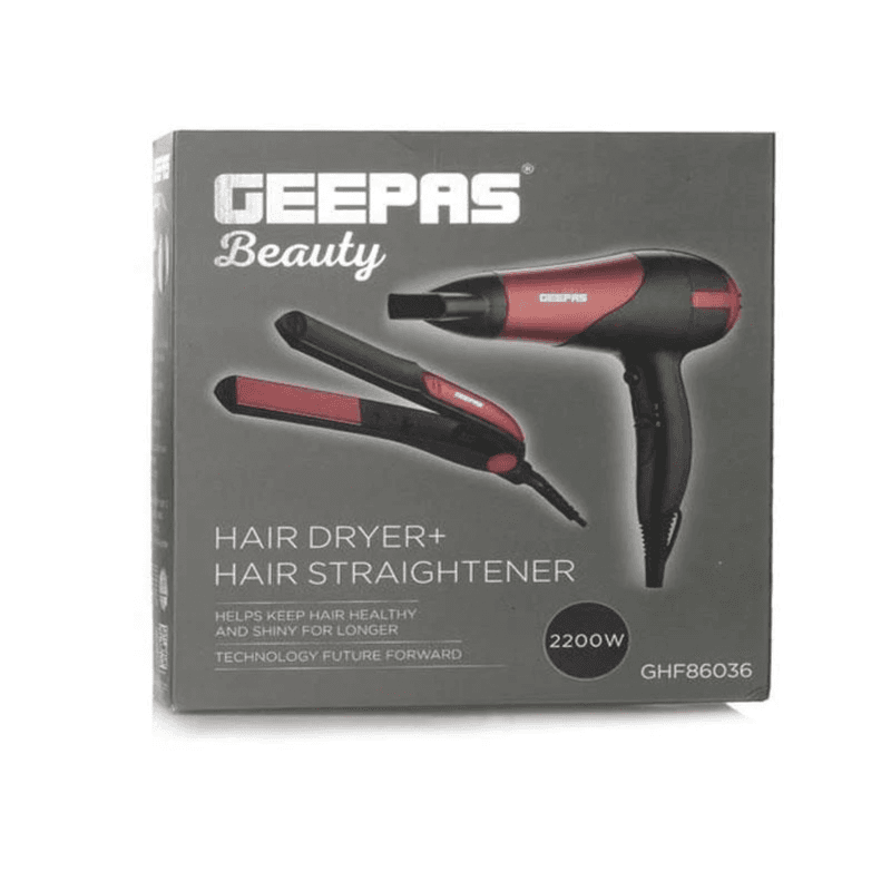 Geepas Beauty Hair Dryer + Hair Straightener 2200W Ghf86036